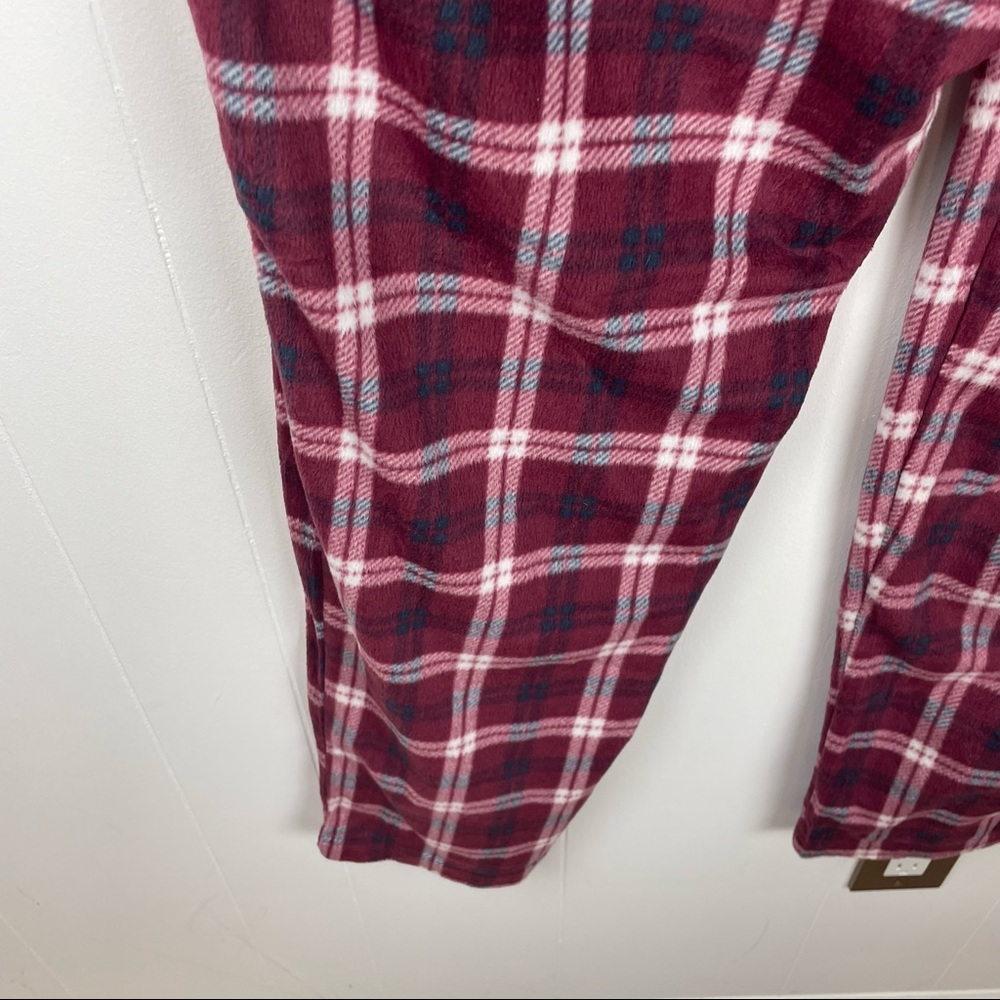 Nautica Sleepwear Red Plaid Fleece Pajama Bottoms Pants - Picture 9 of 10